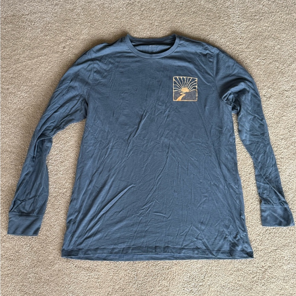 Old Navy Men's Graphic Long Sleeve Tee - Blue and Gold